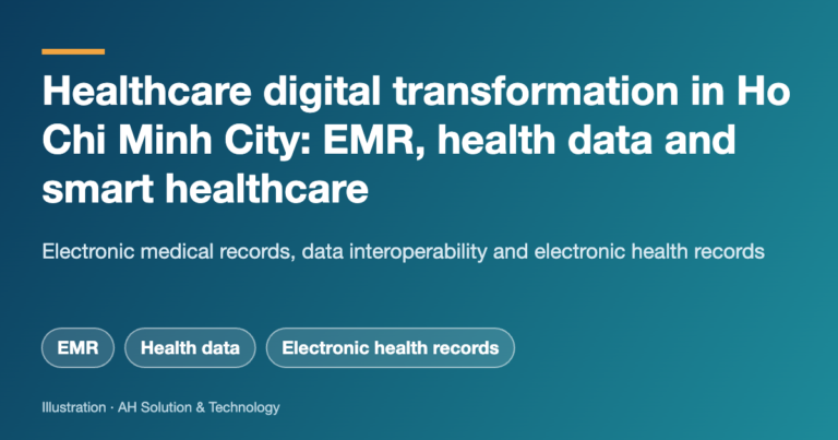 Cover graphic: healthcare digital transformation in Ho Chi Minh City, EMR, health data and electronic health records